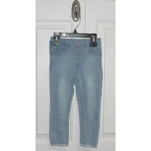 Jessica Simpson Baby Girls Raw Hem Snap Front Elastic Denim Blue Jeans 24 Months